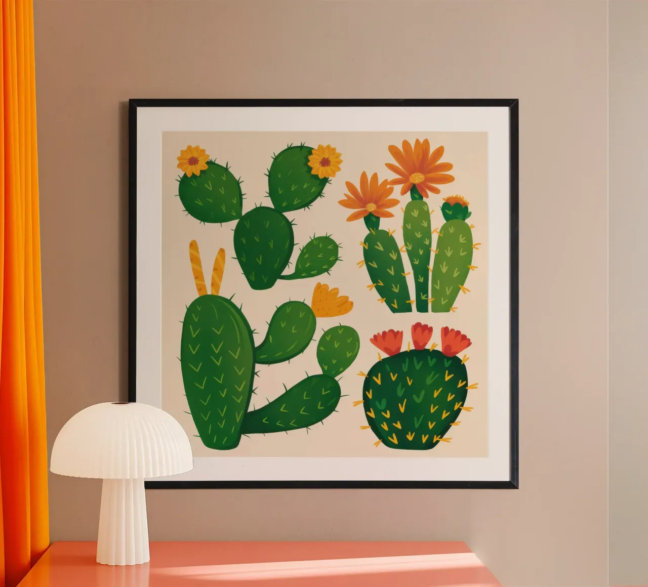 Cactus del deserto in fiore poster da Obs Canvas