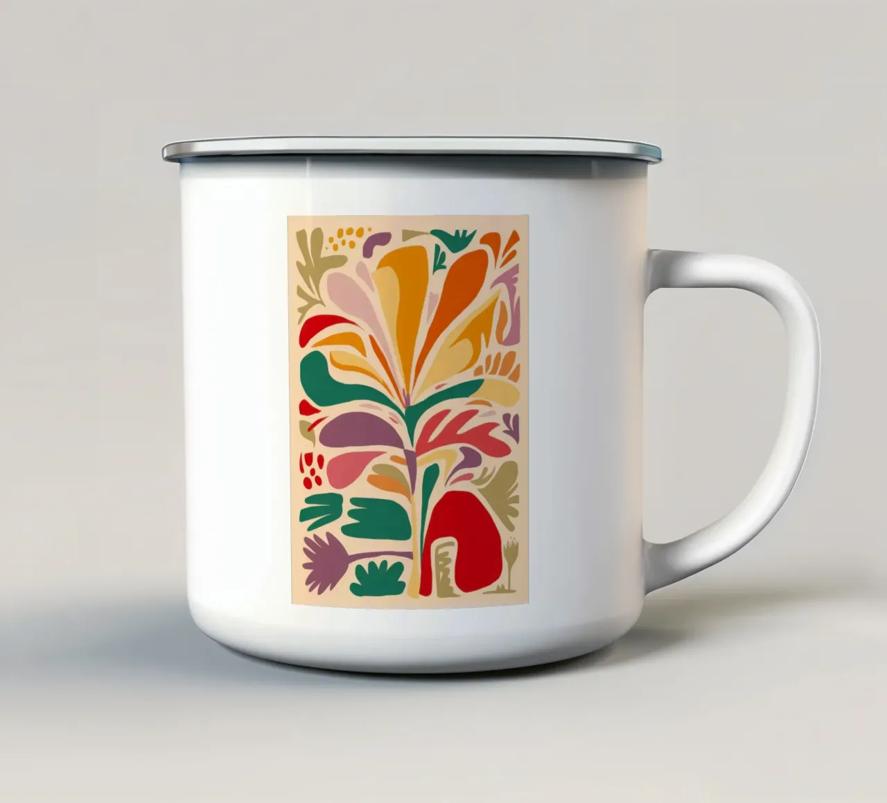 Gioia floreale astratta tazza in smalto da Irish Strokes