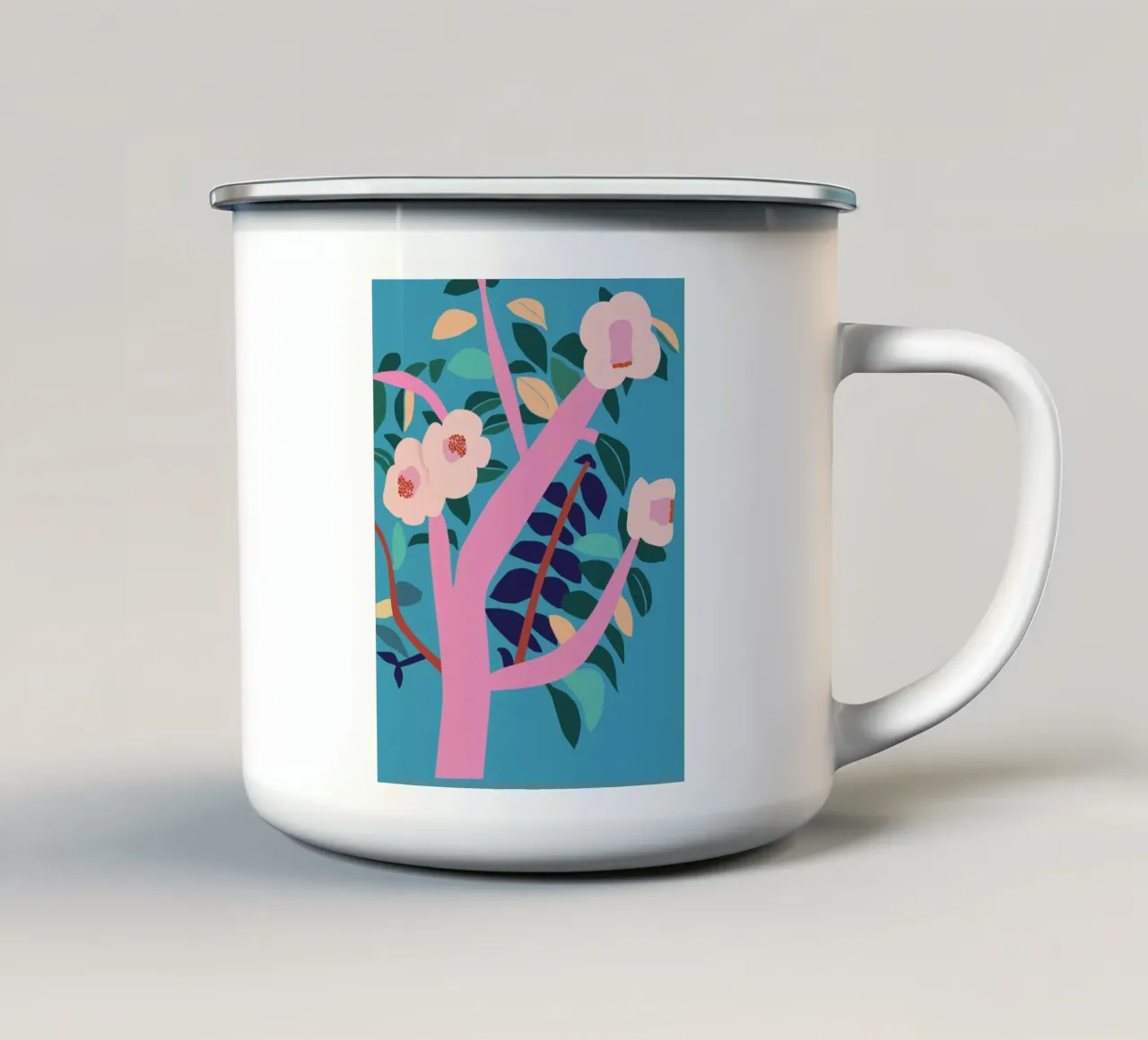 Fiore di primavera tazza in smalto da Asha Designs