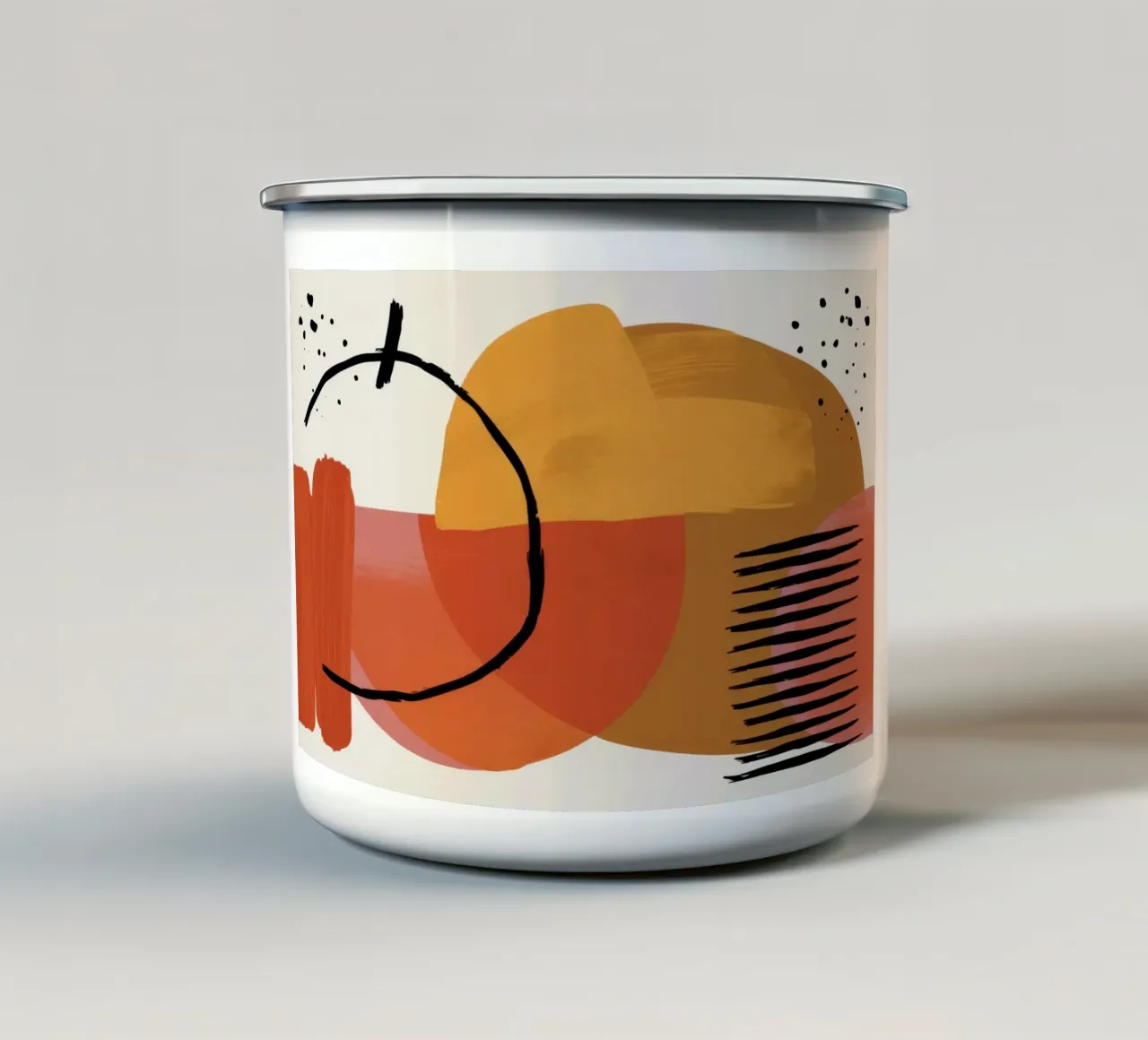 Abstracte vorm Stilleven emaille mok van Gaia Viesta