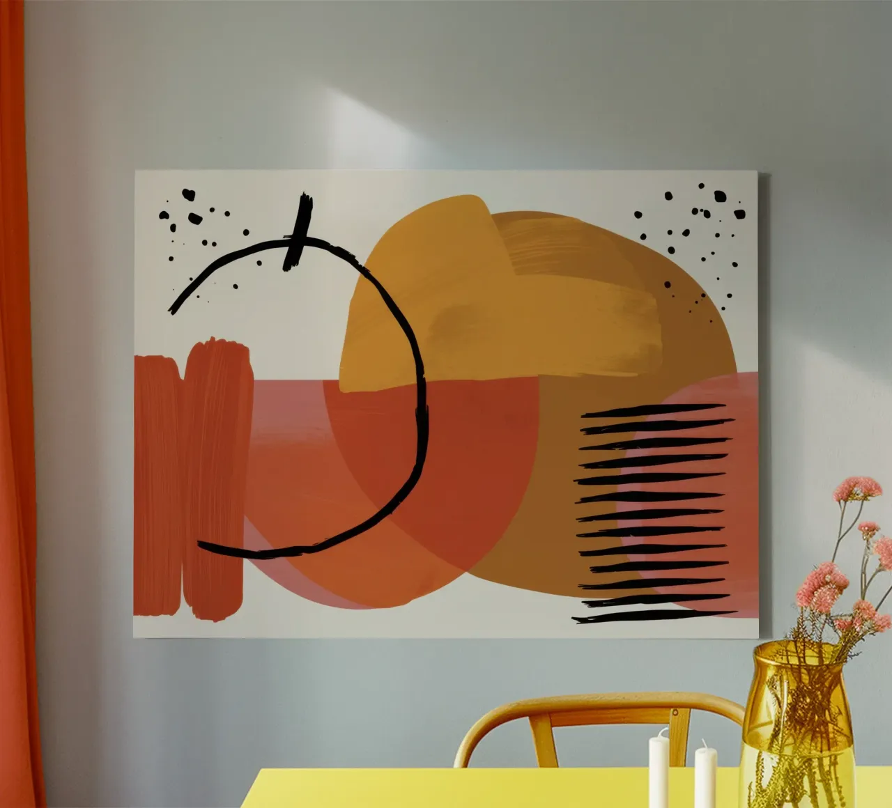 Abstracte vorm Stilleven canvas met Baklijst van Gaia Viesta