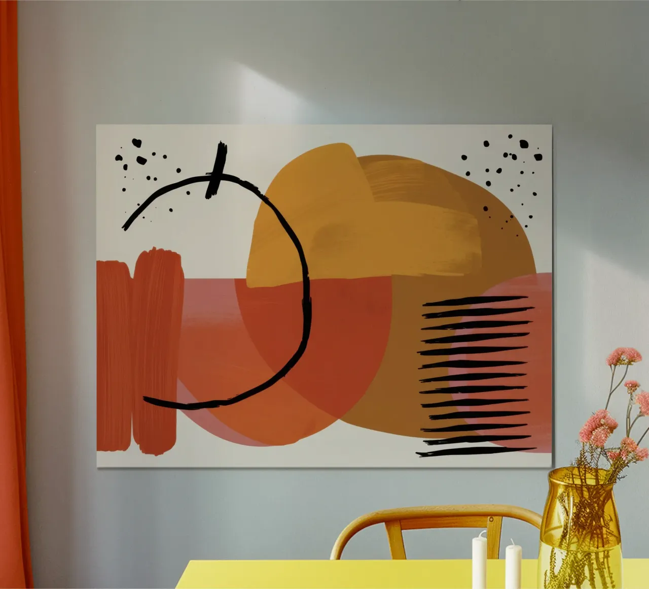 Abstracte vorm Stilleven poster met kunststof frame van Gaia Viesta