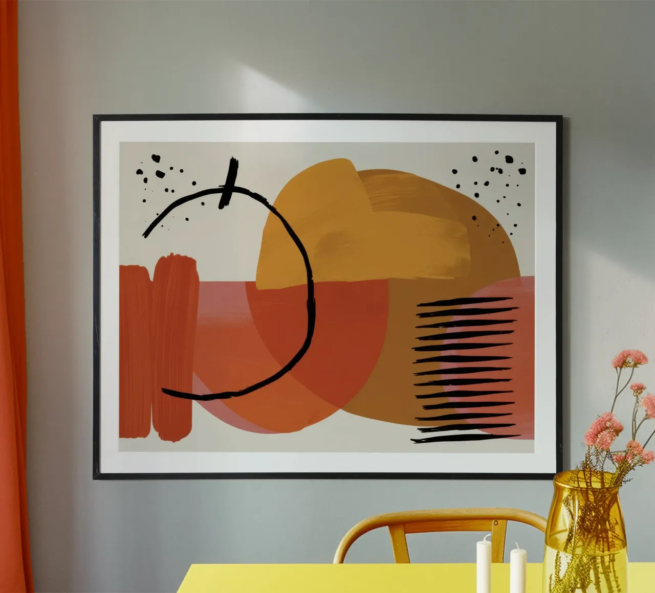 Abstracte vorm Stilleven poster met kunststof frame van Gaia Viesta