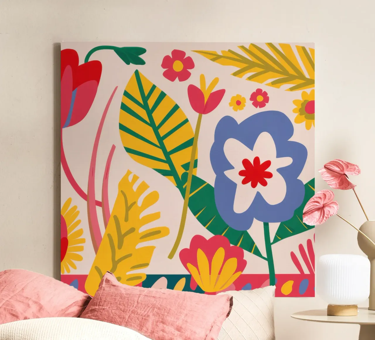Fiori popolari in grassetto tela con Cornice a cassetta da Selene Shade