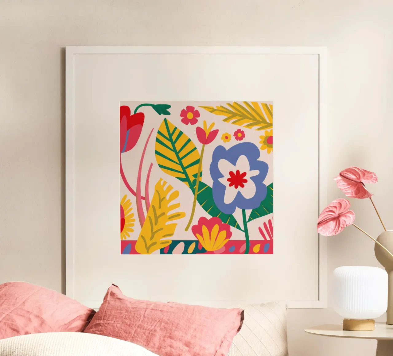 Fiori popolari in grassetto poster con telaio in alluminio da Selene Shade