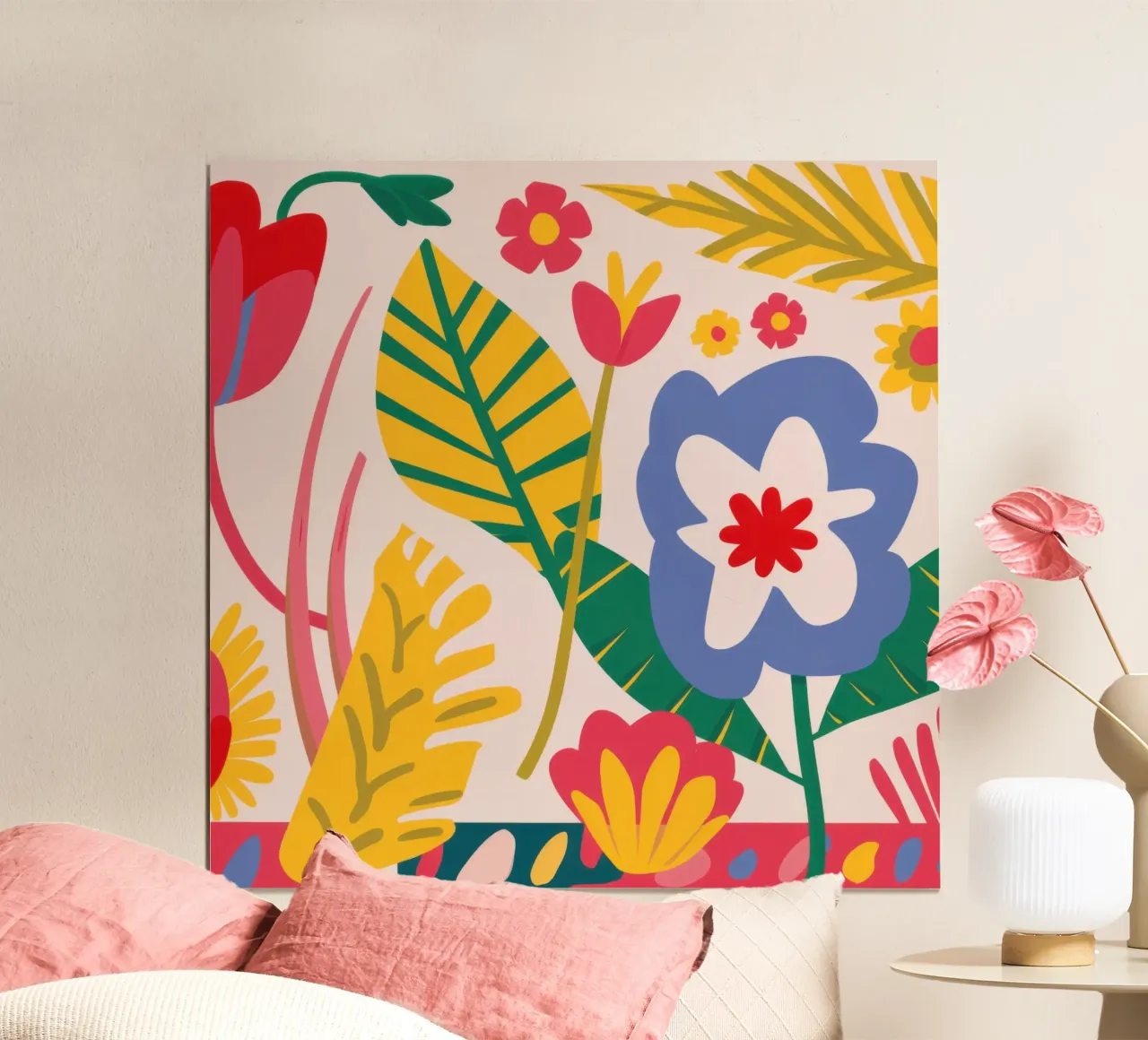 Fiori popolari in grassetto poster con telaio in alluminio da Selene Shade