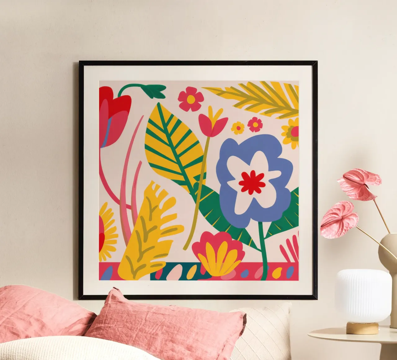 Fiori popolari in grassetto poster con telaio in alluminio da Selene Shade