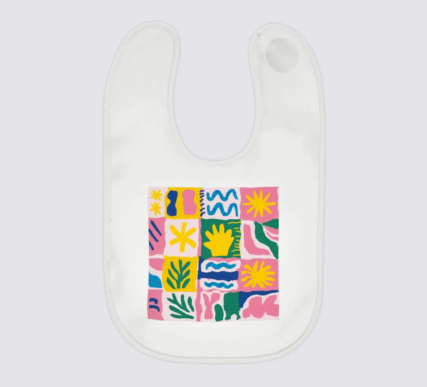 Vrolijk patroonraster baby slabbetje van Obs Canvas