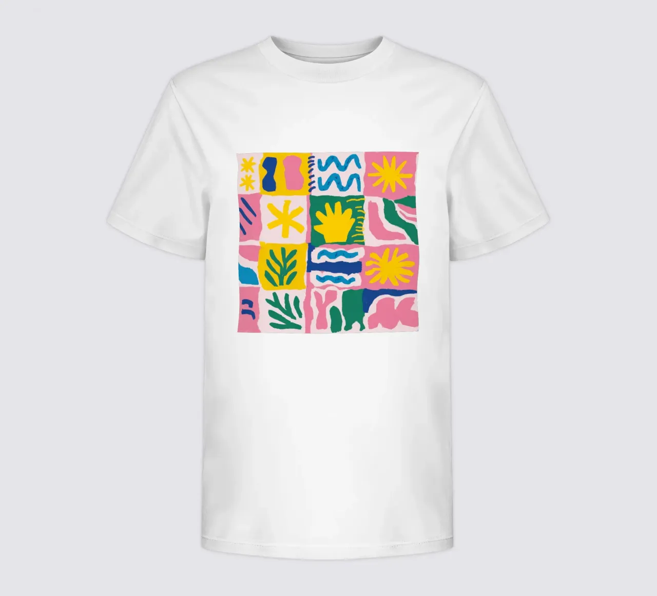 Joyful Pattern Grid t-shirt bambini da Obs Canvas