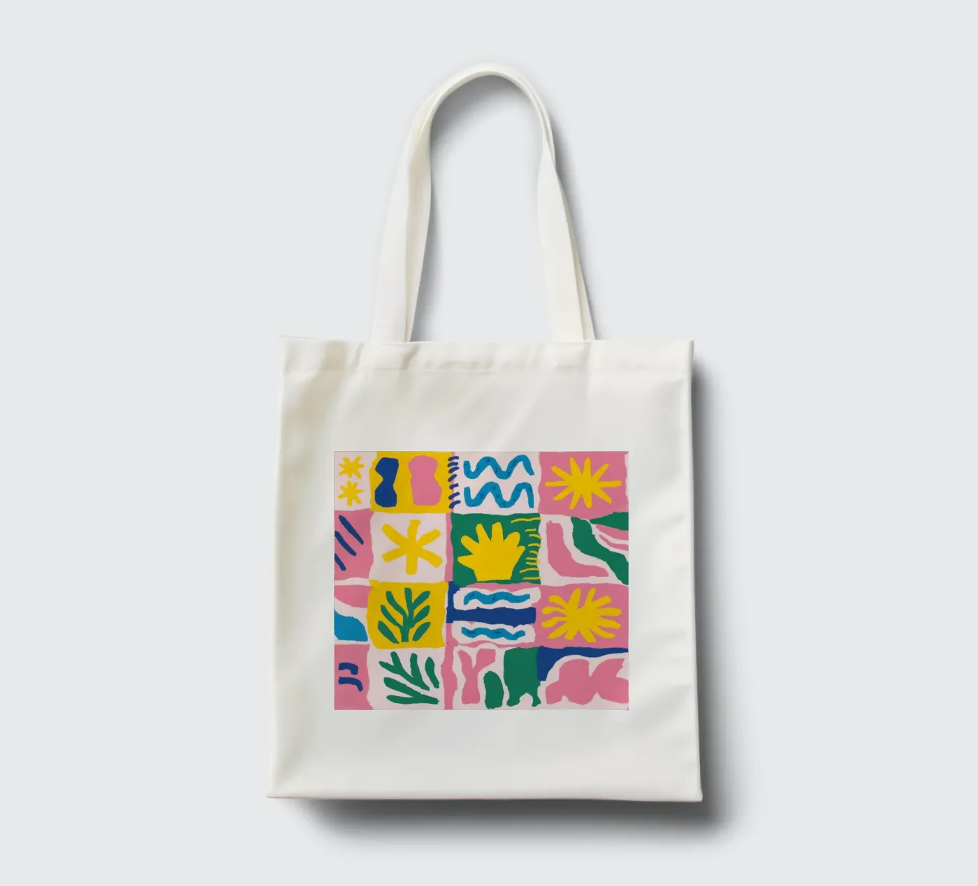 Joyful Pattern Grid tote bag by Obs Canvas