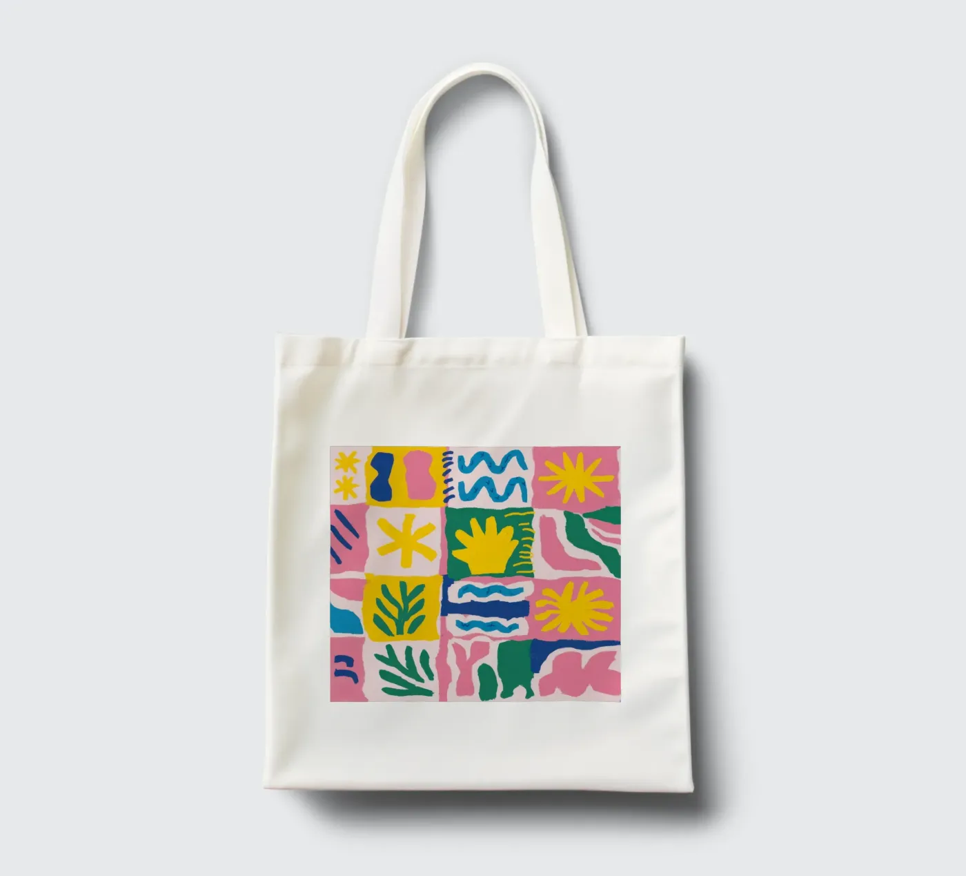 Joyful Pattern Grid tote bag by Obs Canvas