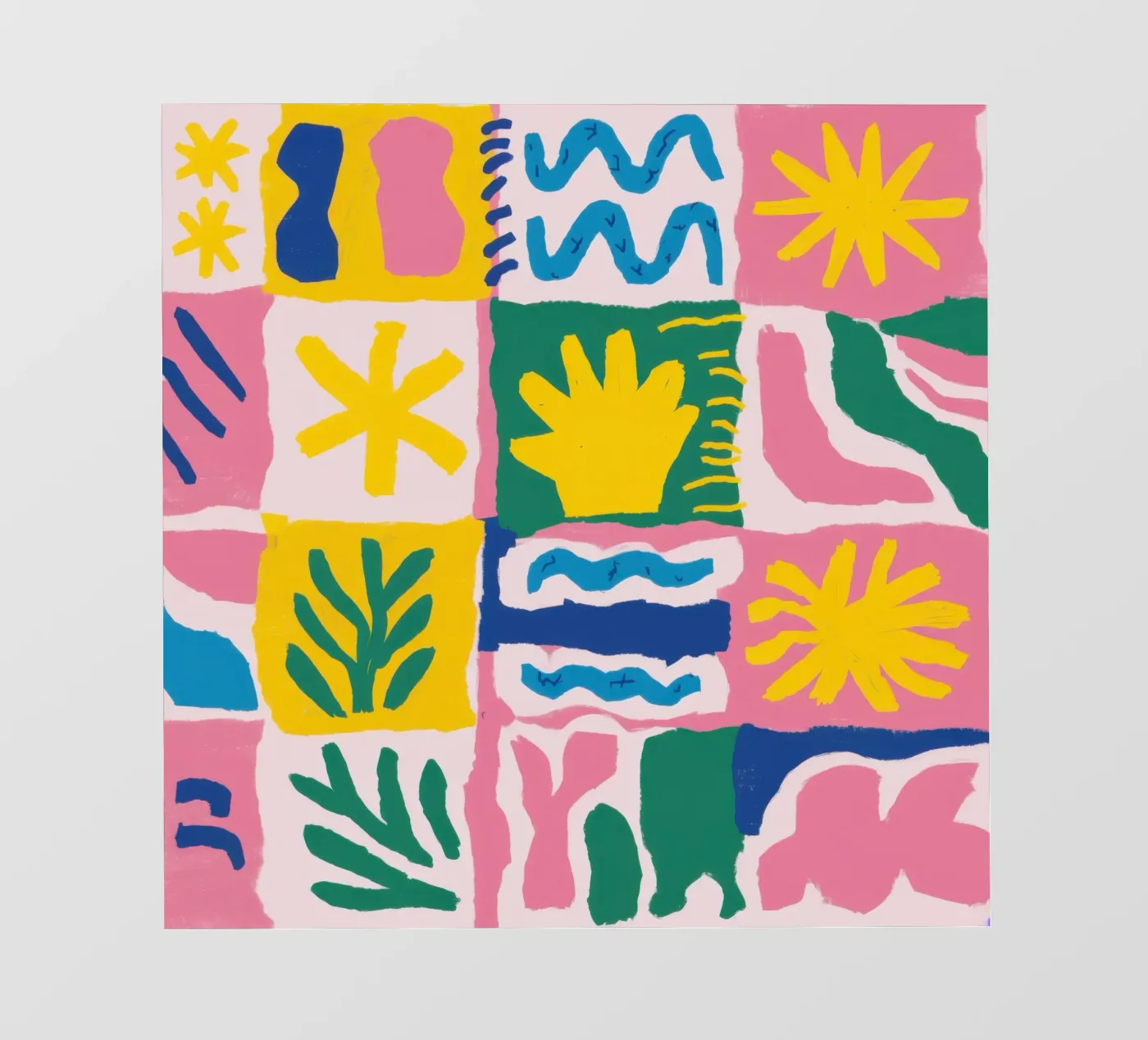 Joyful Pattern Grid fotobehang van Obs Canvas