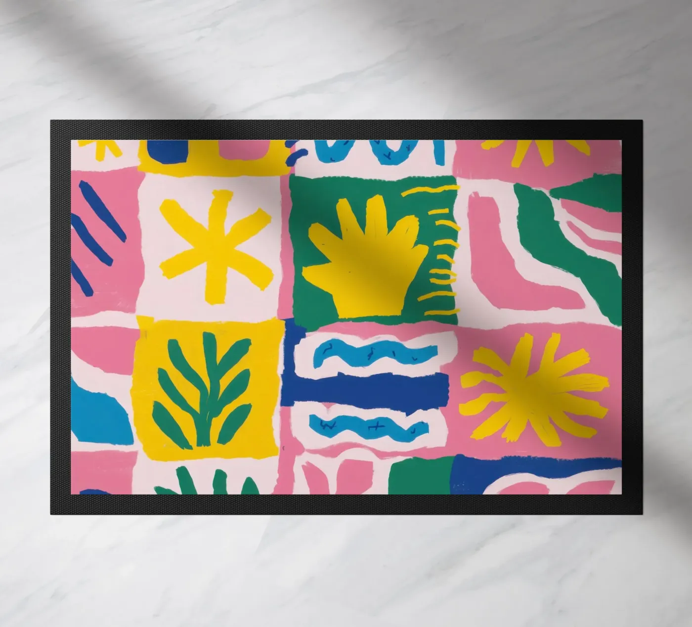 Joyful Pattern Grid deurmat van Obs Canvas