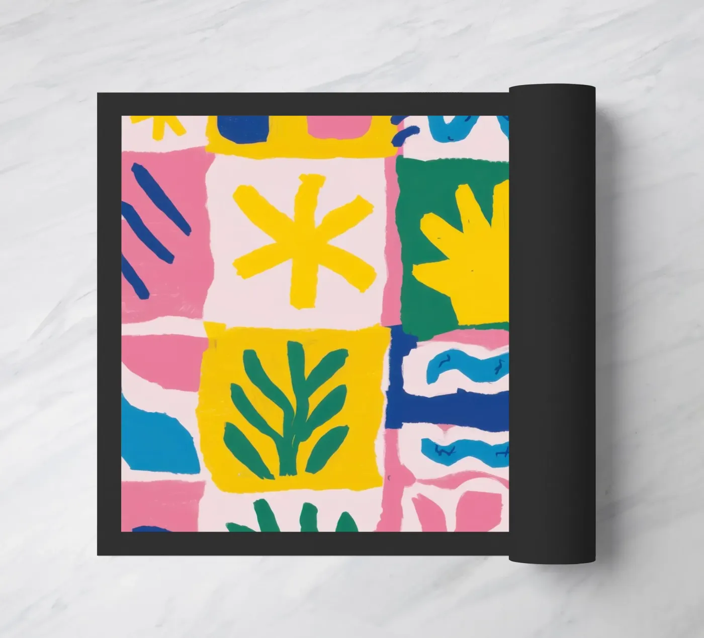 Joyful Pattern Grid deurmat van Obs Canvas