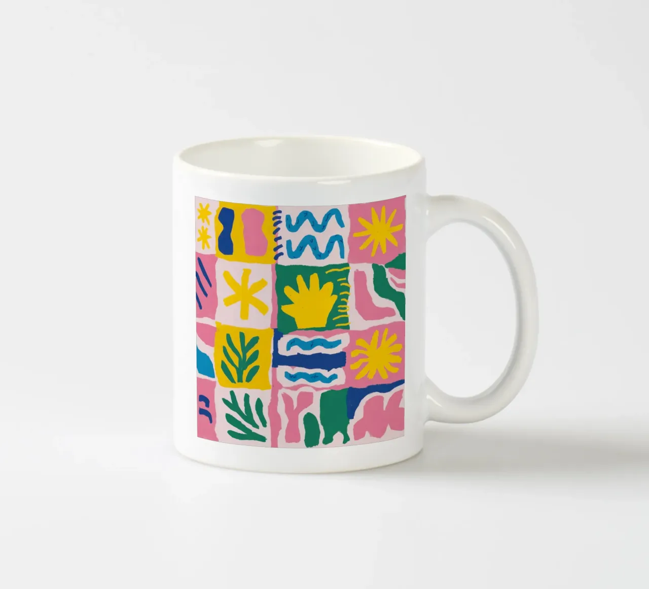 Griglia di motivi gioiosi tazza in ceramica da Obs Canvas