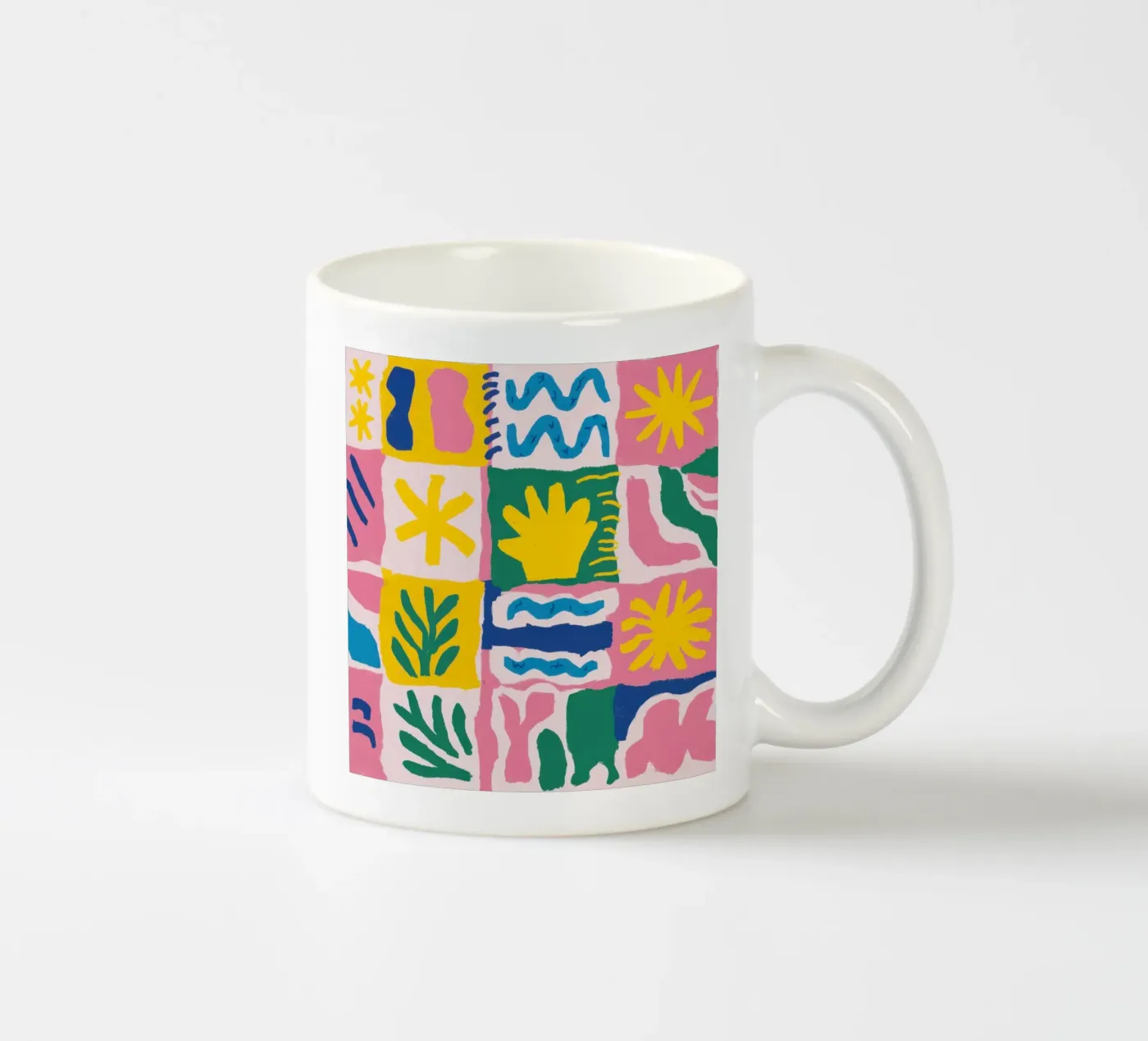Joyful Pattern Grid ceramic mug by Obs Canvas