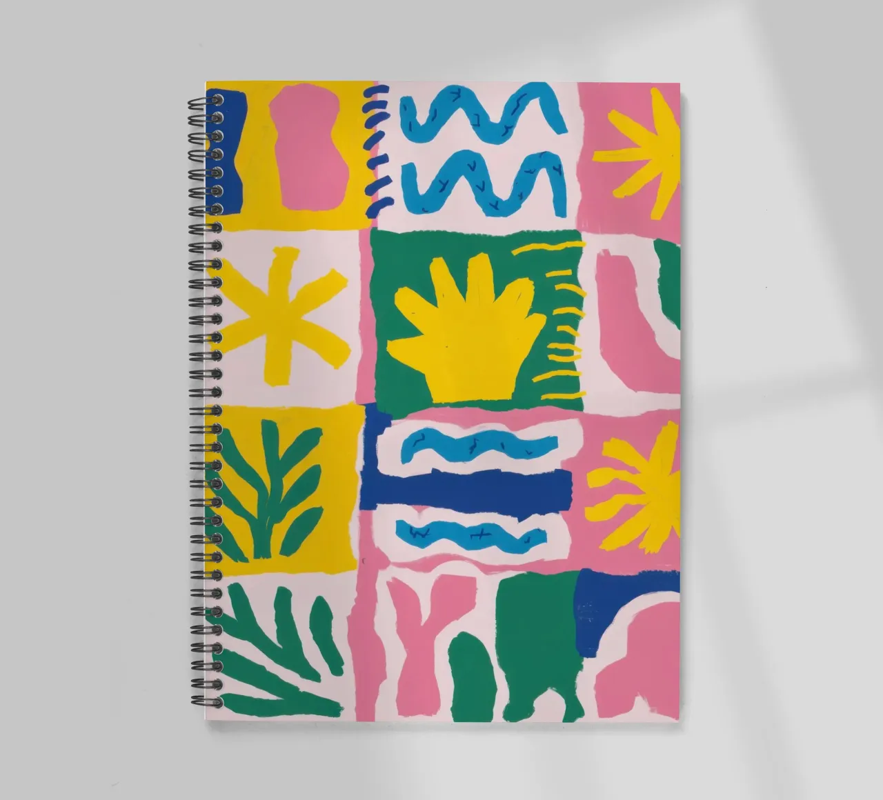 Joyful Pattern Grid spiral notebook by Obs Canvas