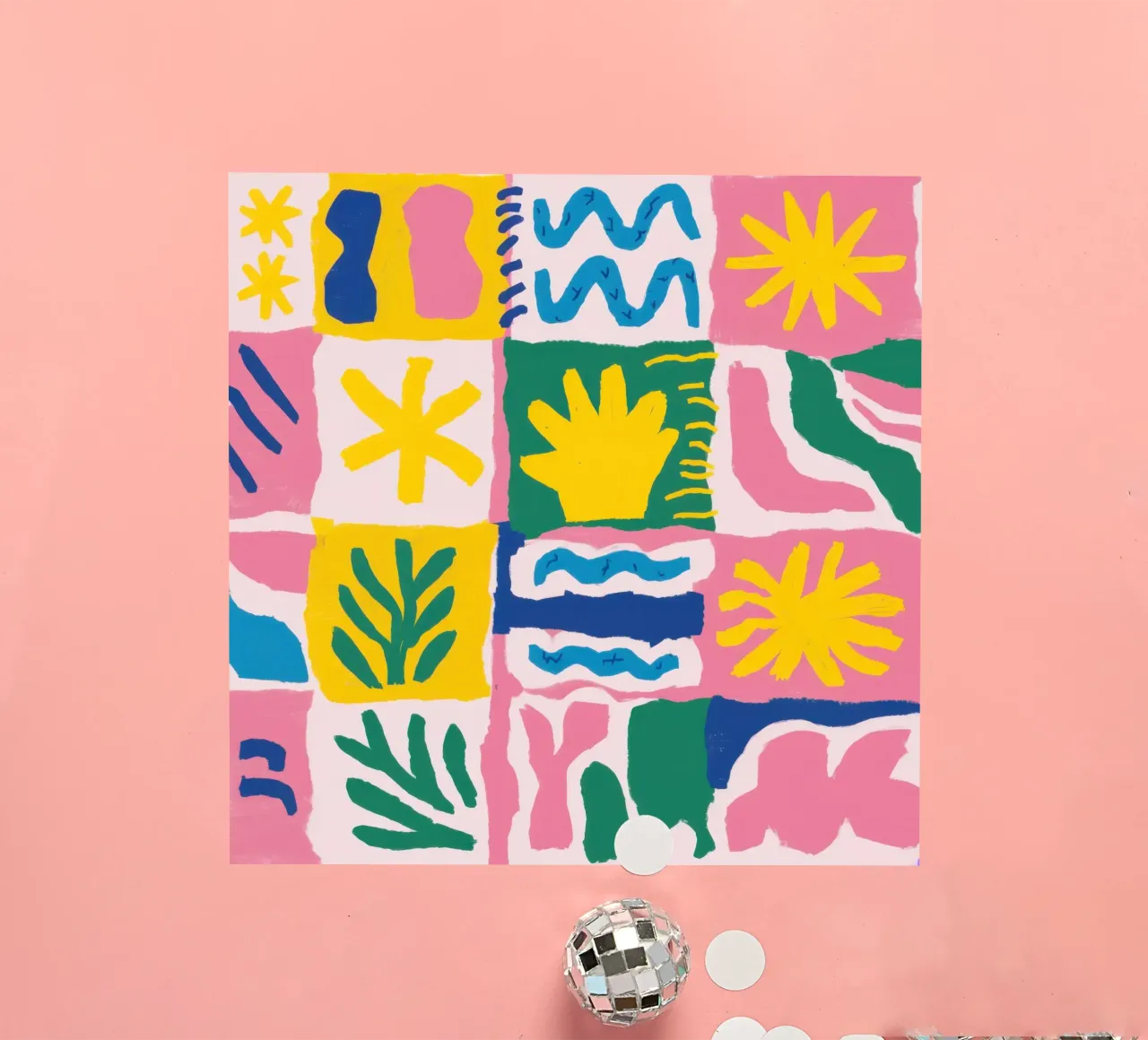 Joyful Pattern Grid sticker by Obs Canvas