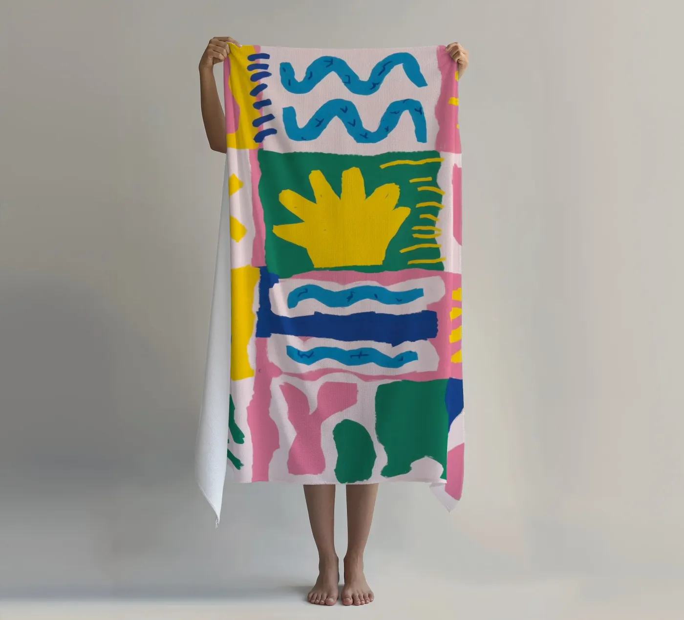 Grille de motifs joyeux serviette de plage de Obs Canvas
