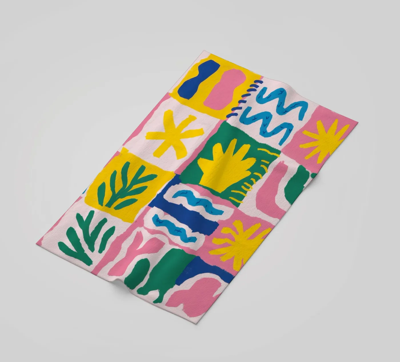 Grille de motifs joyeux serviette de plage de Obs Canvas