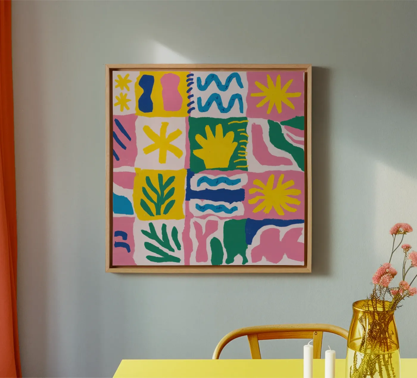 Griglia di motivi gioiosi tela da Obs Canvas