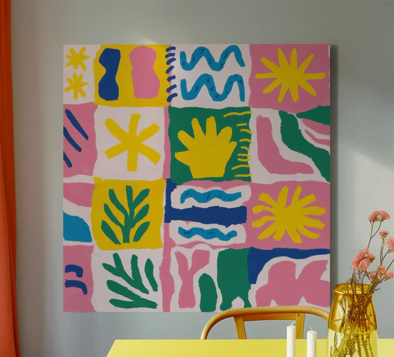 Joyful Pattern Grid canvas by Obs Canvas