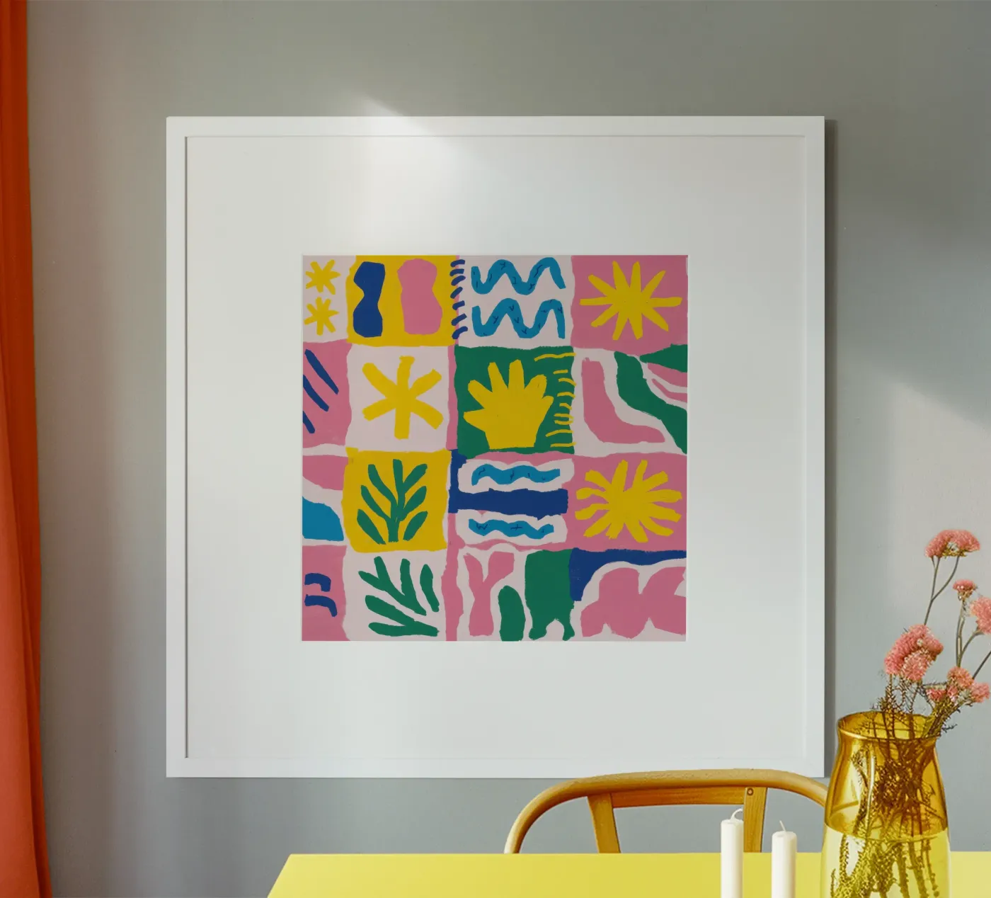 Joyful Pattern Grid Poster von Obs Canvas
