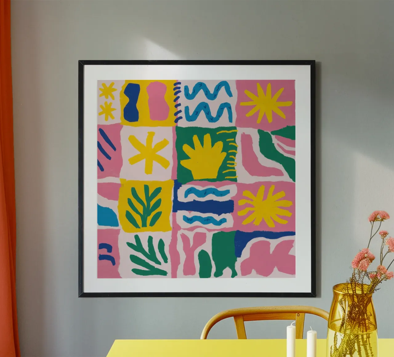 Joyful Pattern Grid poster by Obs Canvas