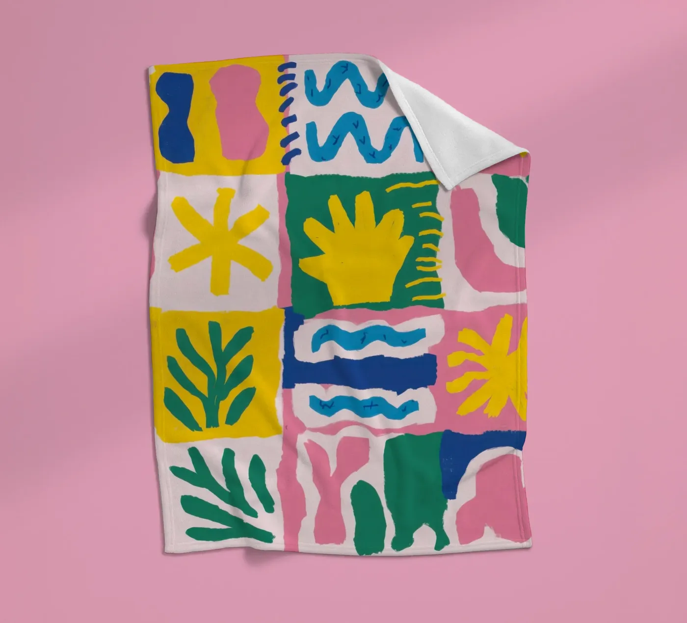 Vrolijk patroonraster fleecedeken van Obs Canvas