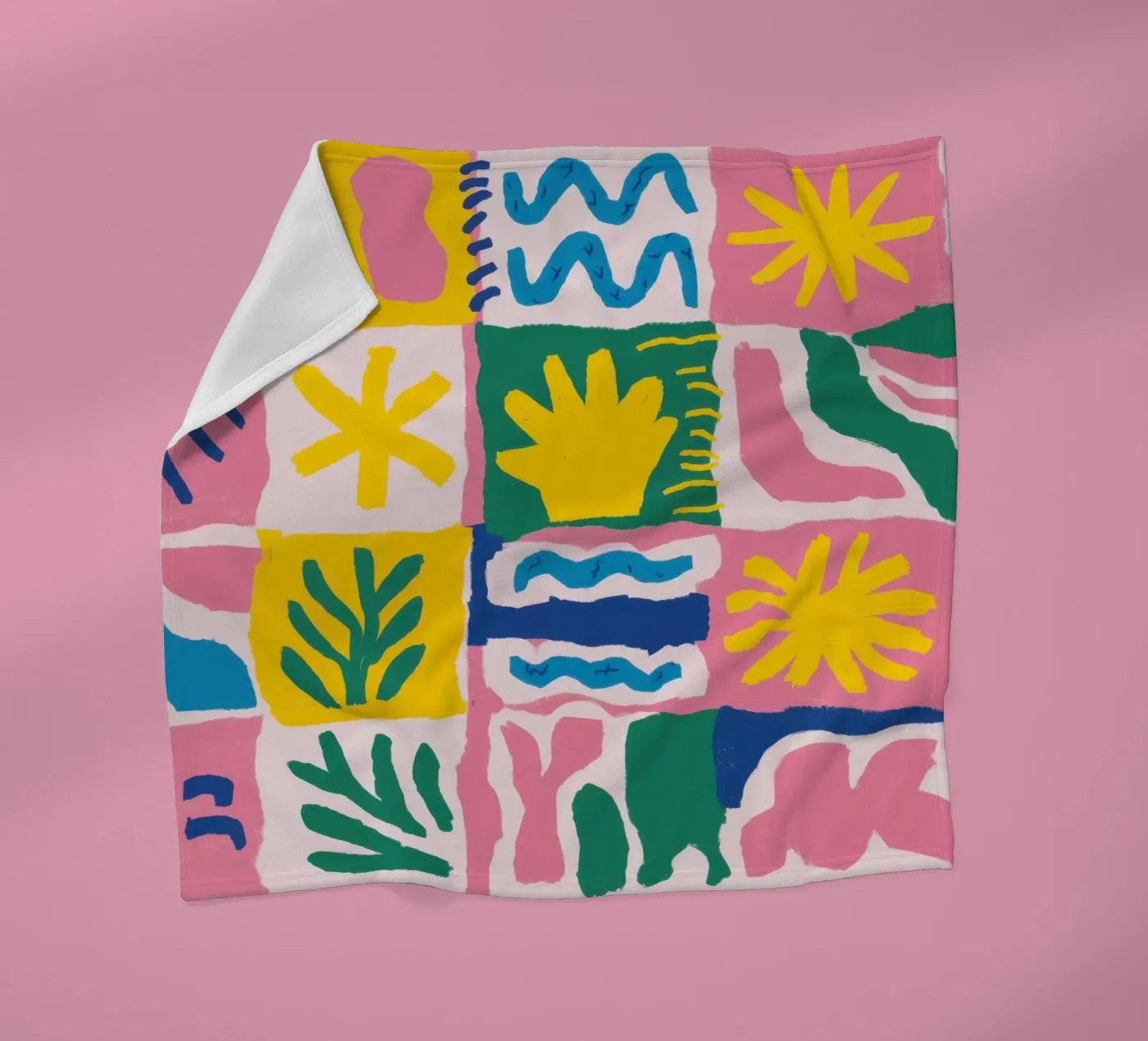 Vrolijk patroonraster fleecedeken van Obs Canvas