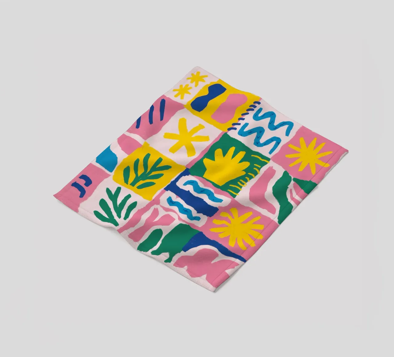 Joyful Pattern Grid fleece blanket by Obs Canvas