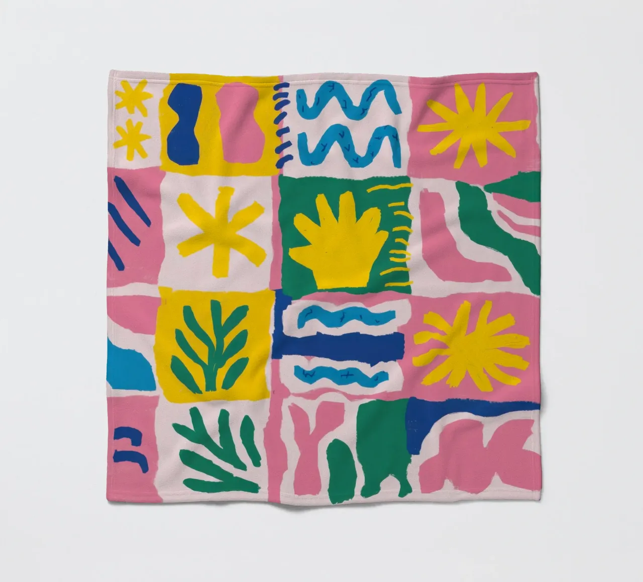 Joyful Pattern Grid fleece blanket by Obs Canvas