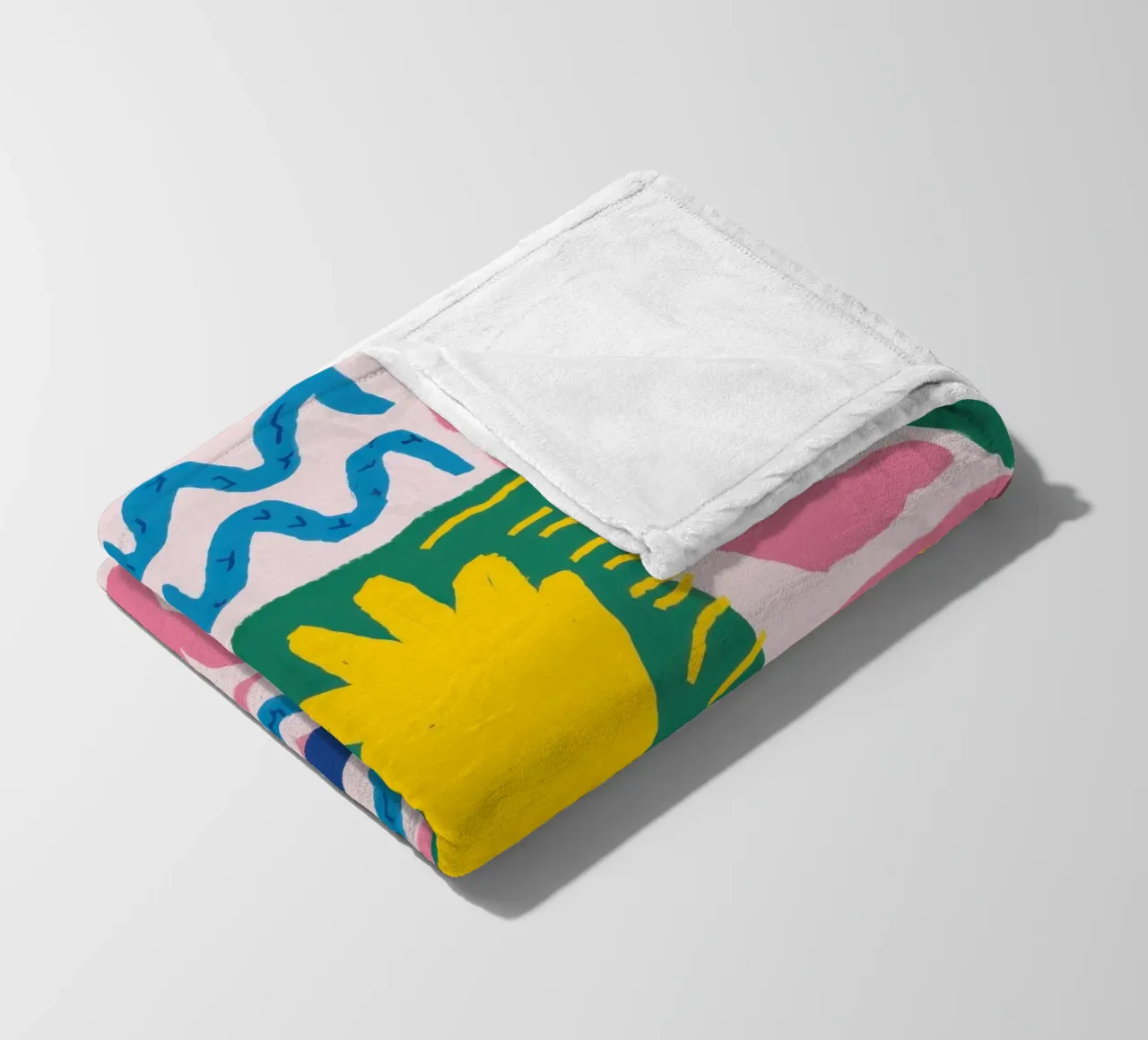 Joyful Pattern Grid fleece blanket by Obs Canvas