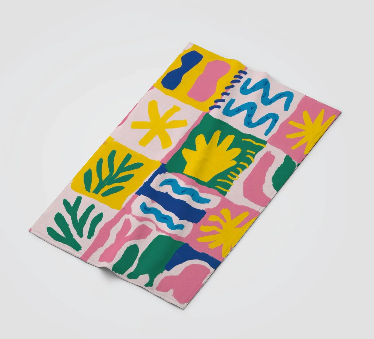 Joyful Pattern Grid fleece blanket by Obs Canvas