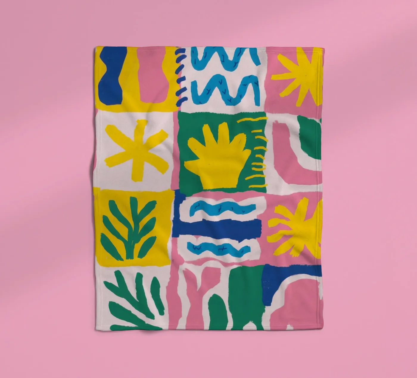 Vrolijk patroonraster fleecedeken van Obs Canvas