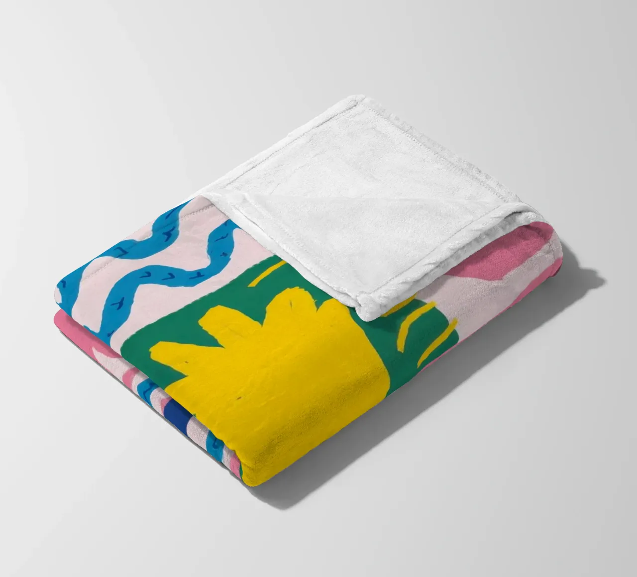 Joyful Pattern Grid fleece blanket by Obs Canvas