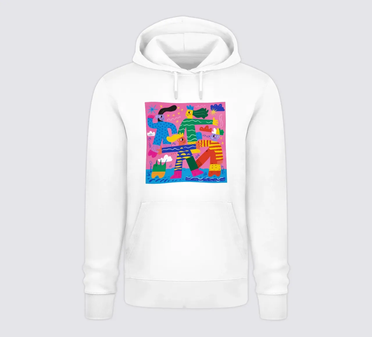 Paesaggio urbano astratto e giocoso felpa con cappuccio da Irish Strokes