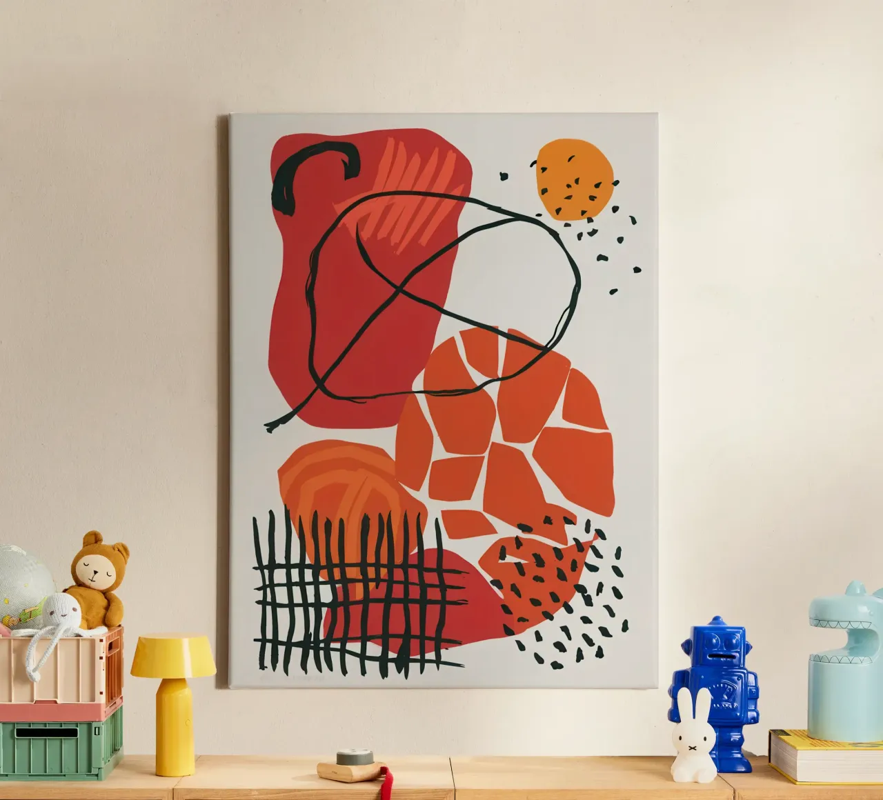 Emotional Shards Abstract canvas with Floater frame by Trace Brush
