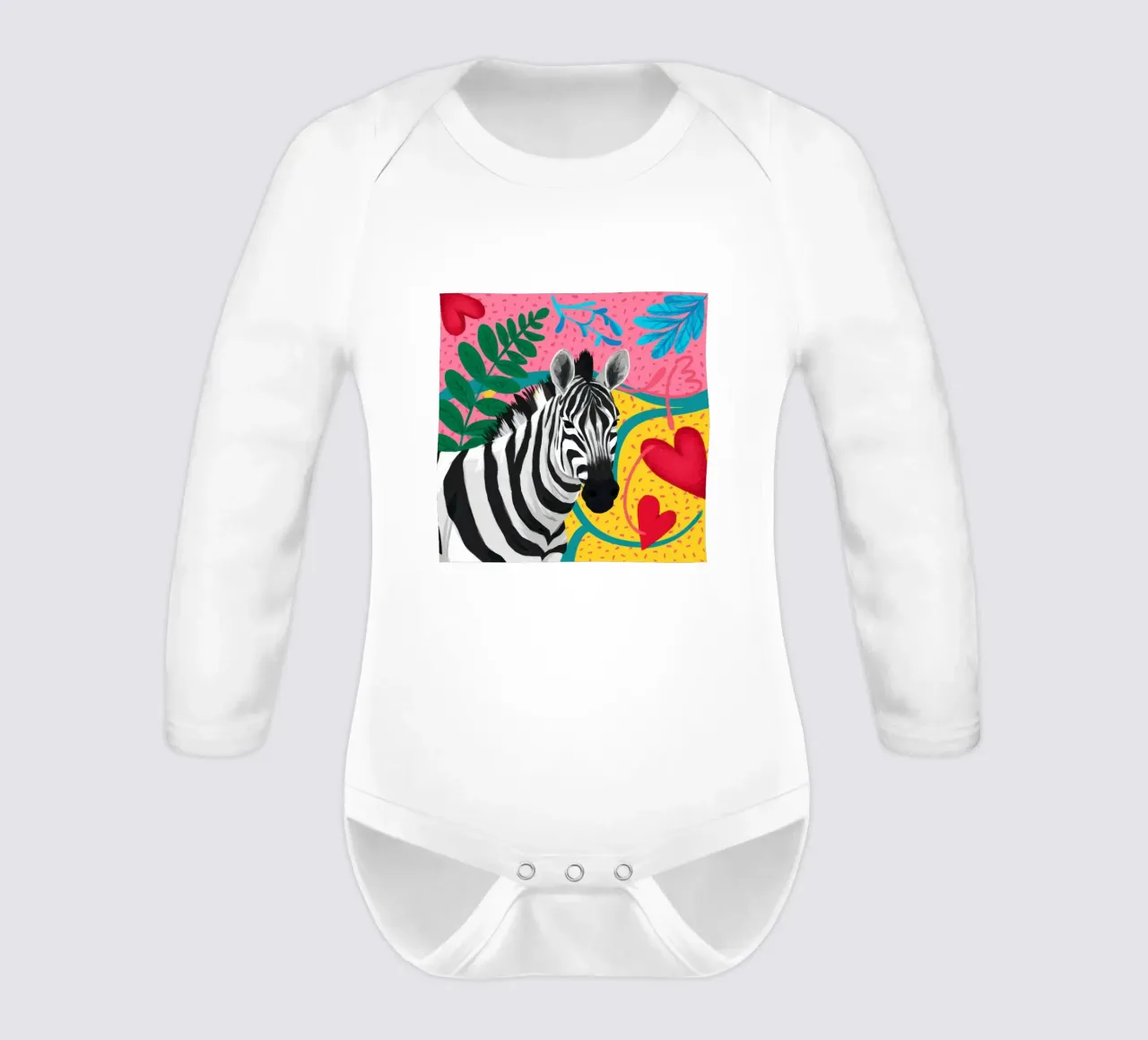 Zebra Cuore d'oro body neonato maniche lunghe da Luna Aura
