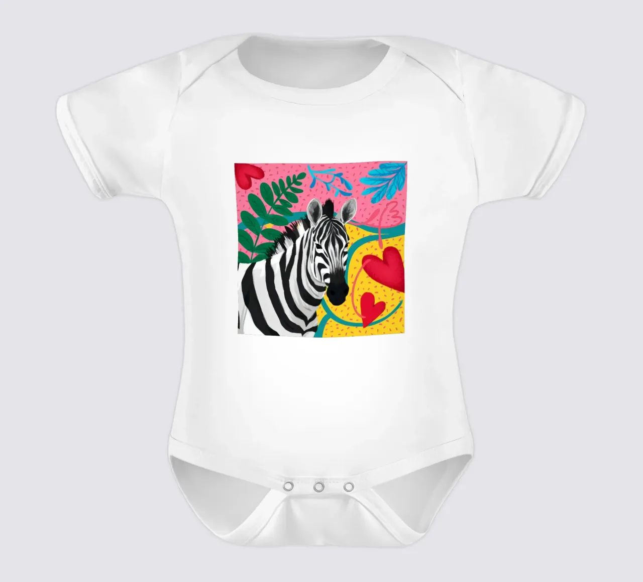 Zebra Cuore d'oro body neonato maniche corte da Luna Aura