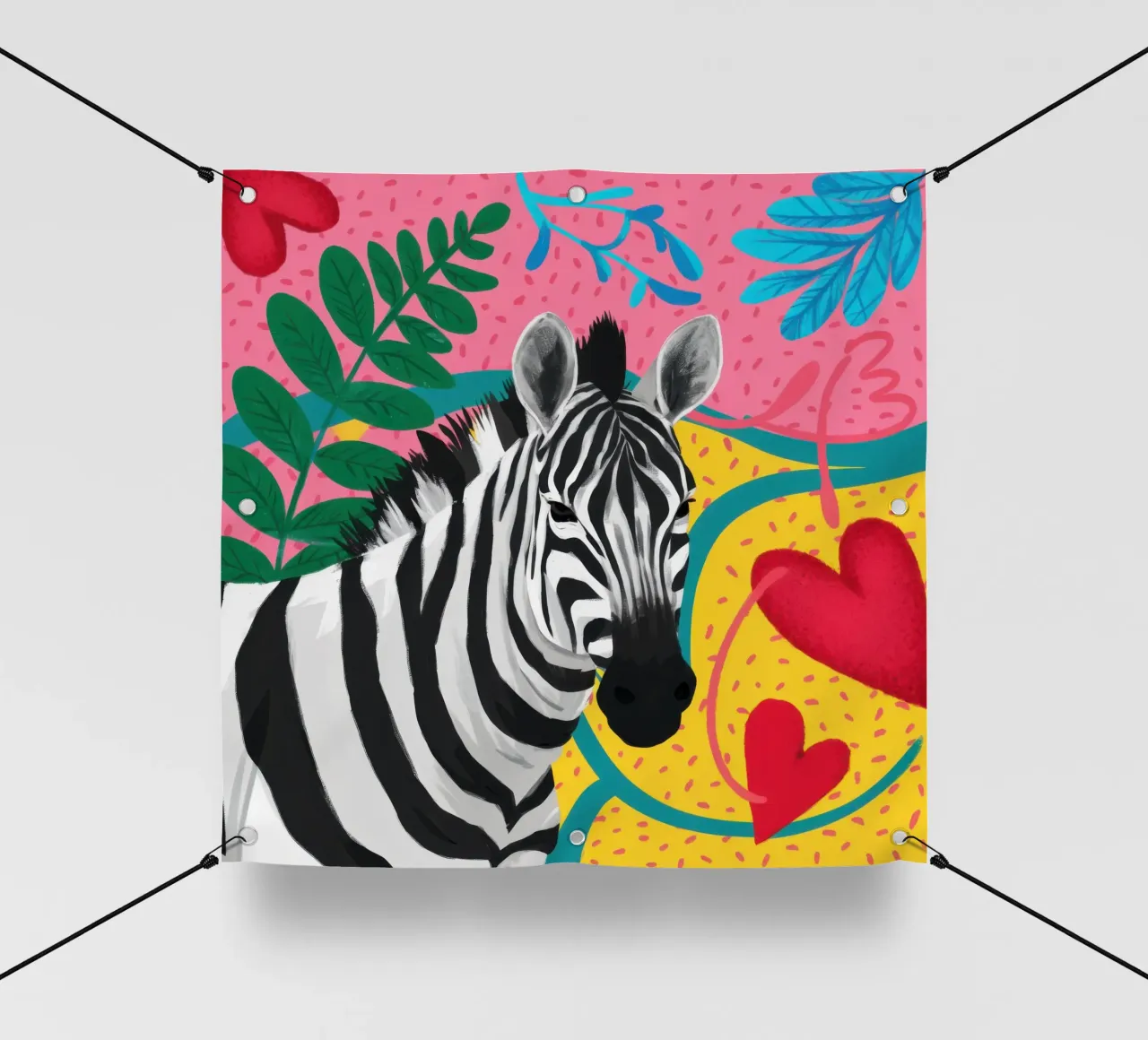 Zebra Cuore d'oro telo in pvc da Luna Aura