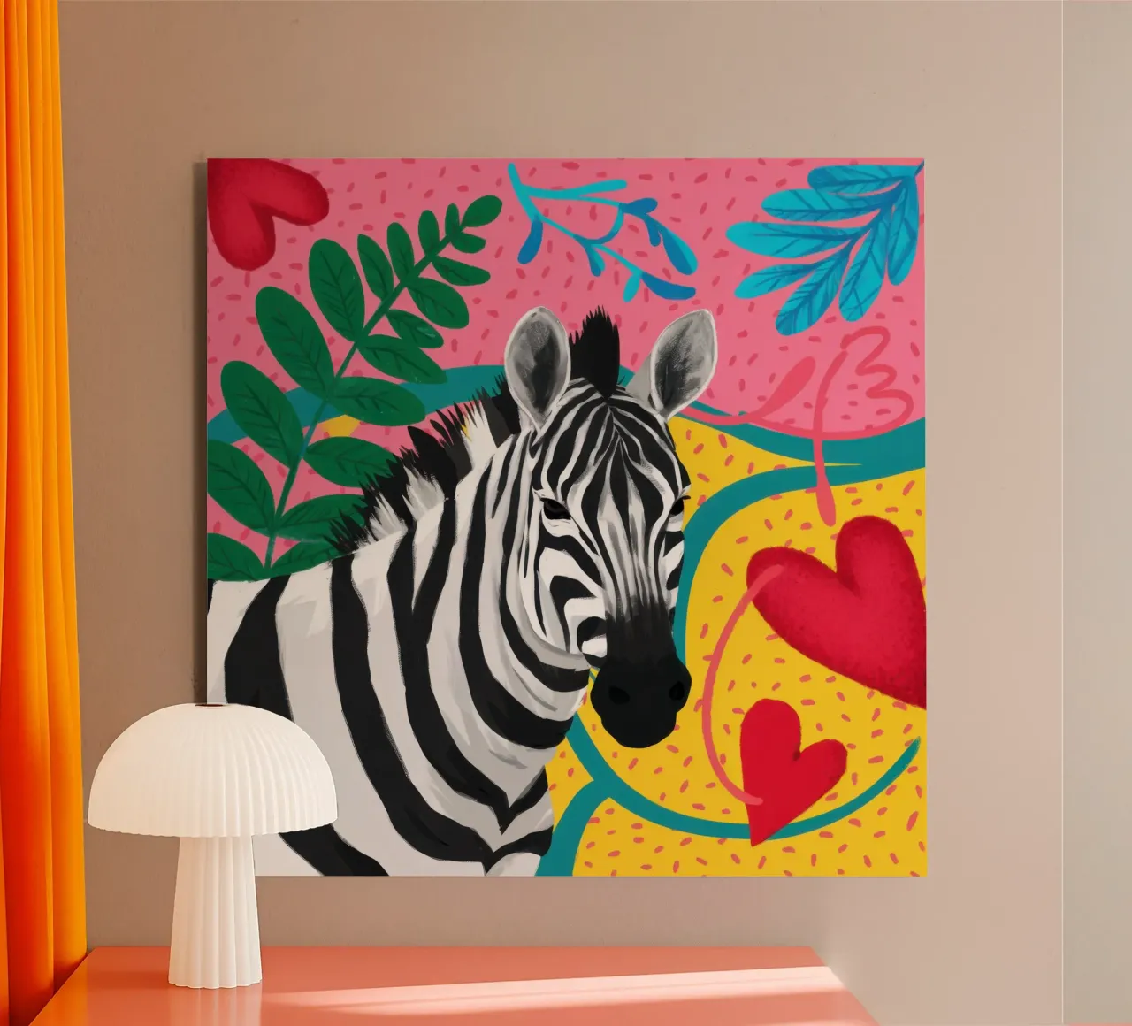 Zebra Cuore d'oro alluminio dibond da Luna Aura