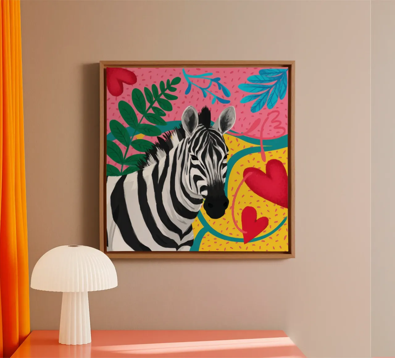 Zebra Cuore d'oro tela da Luna Aura