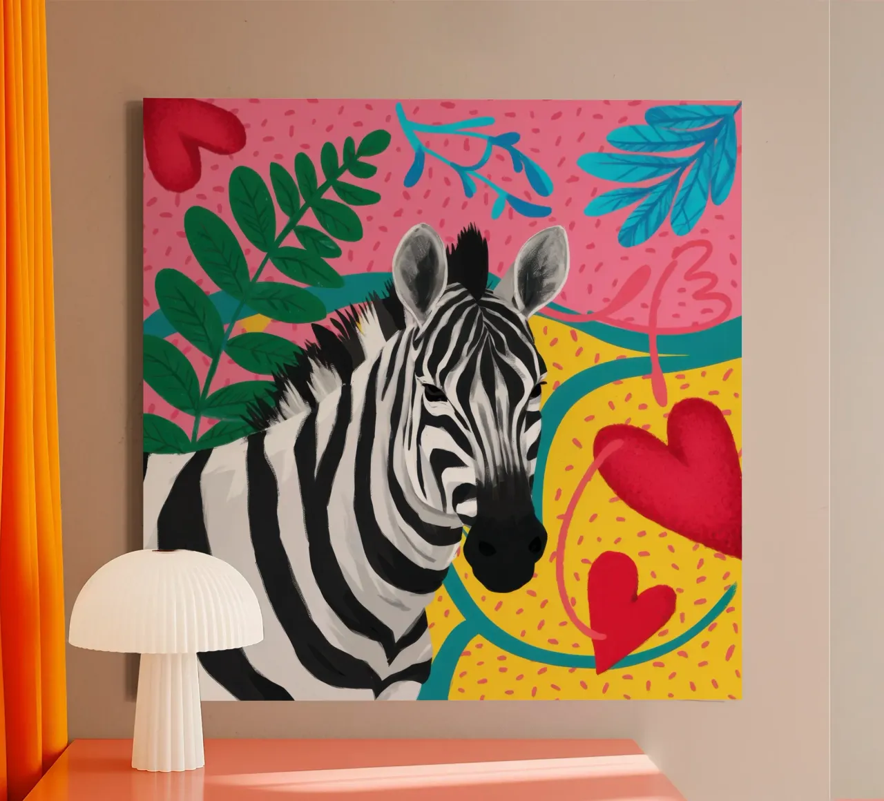 Zebra Cuore d'oro tela da Luna Aura
