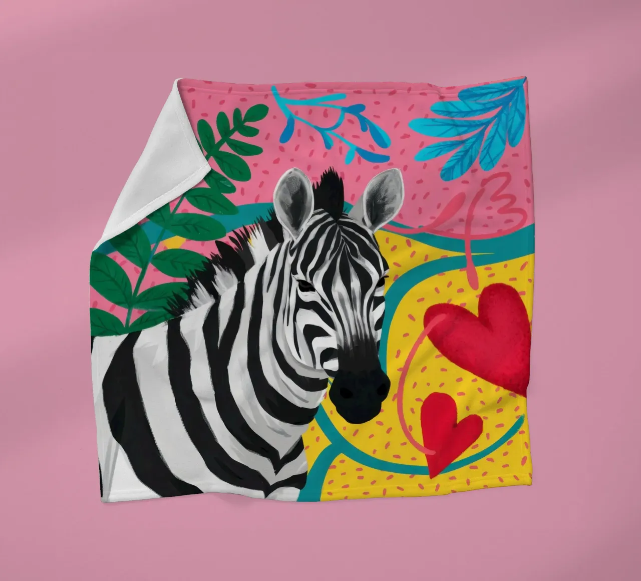 Zebra Cuore d'oro coperta in pile da Luna Aura