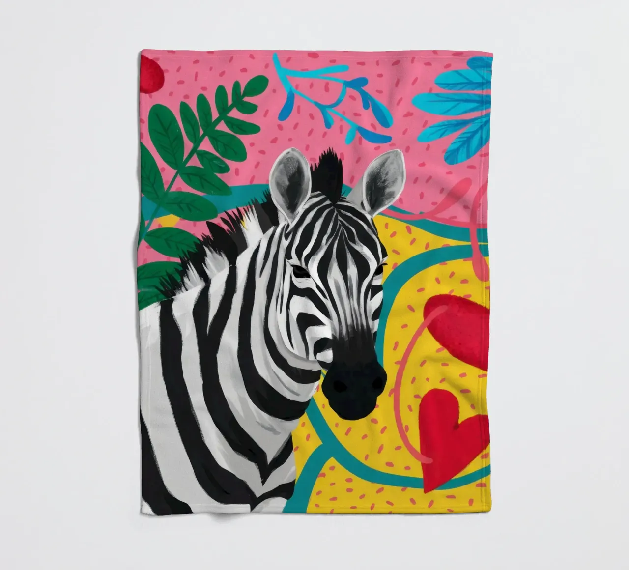 Zebra Cuore d'oro coperta in pile da Luna Aura