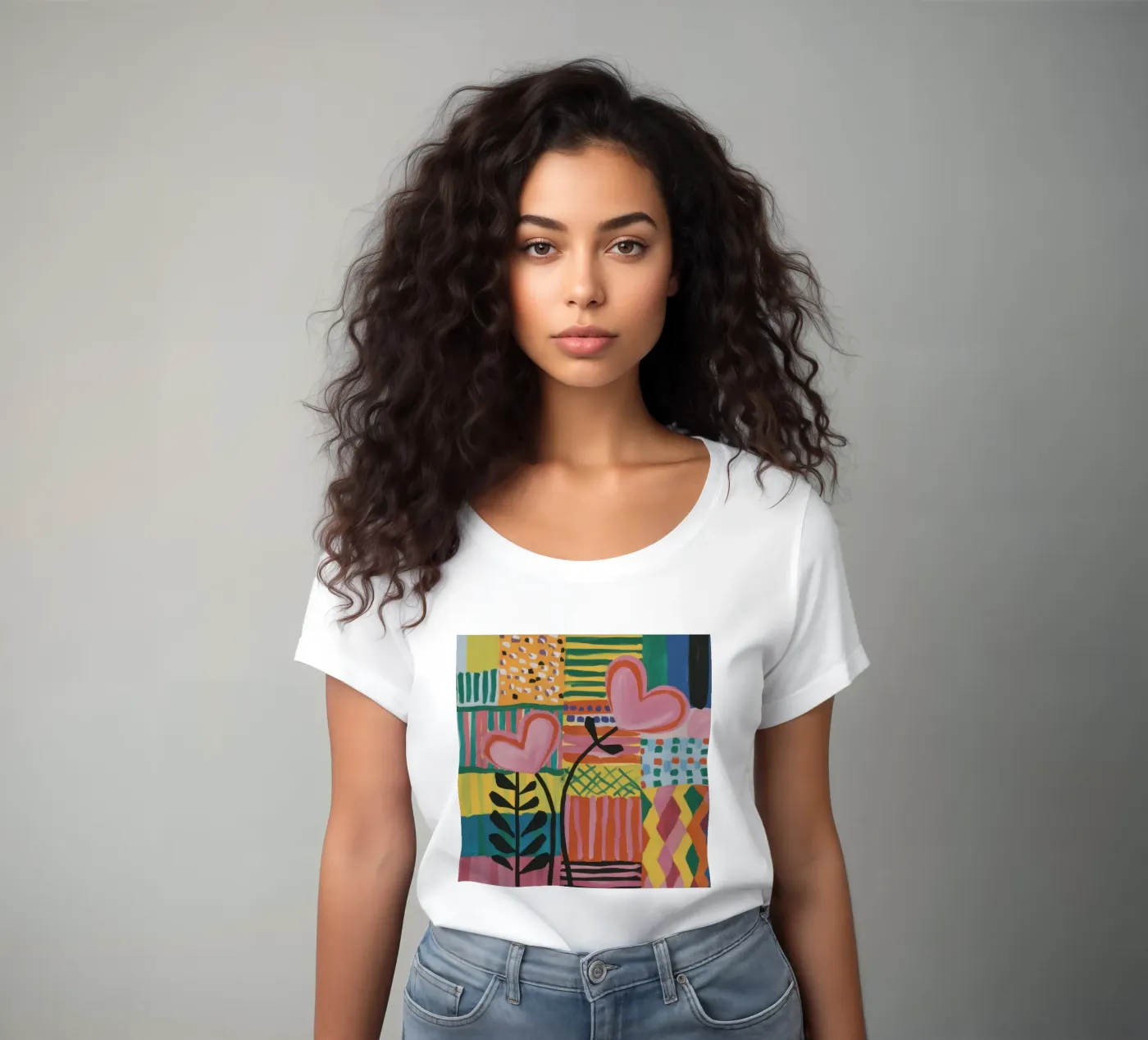 Patchwork d'amore t-shirt da donna da Thistle Bloom