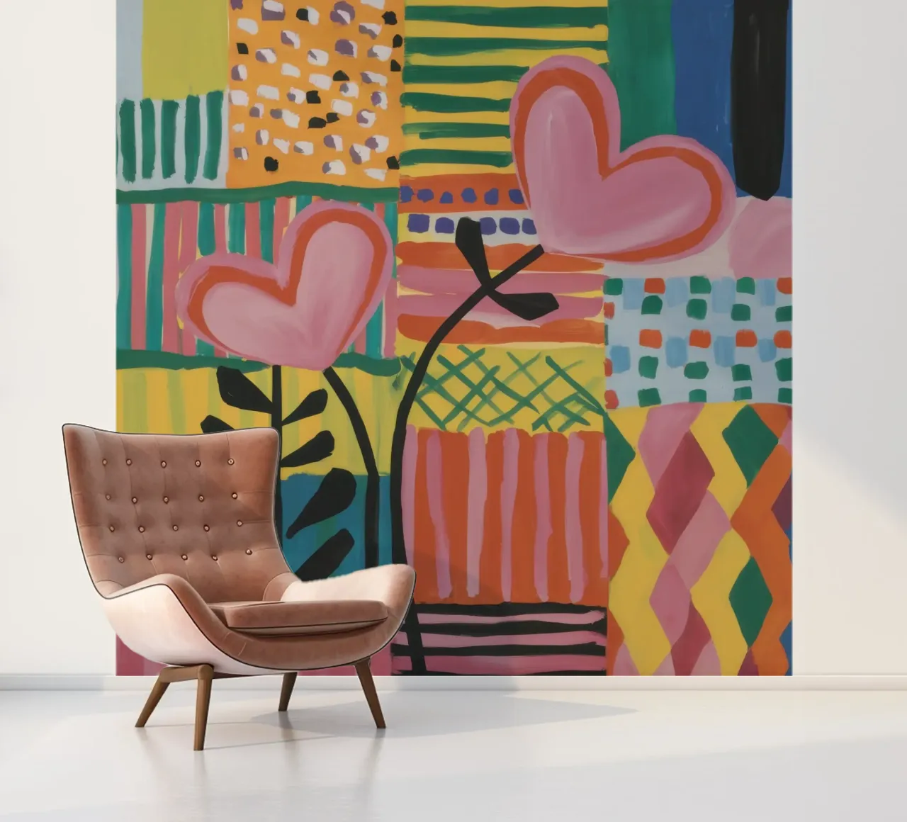 Patchwork van liefde fotobehang van Thistle Bloom