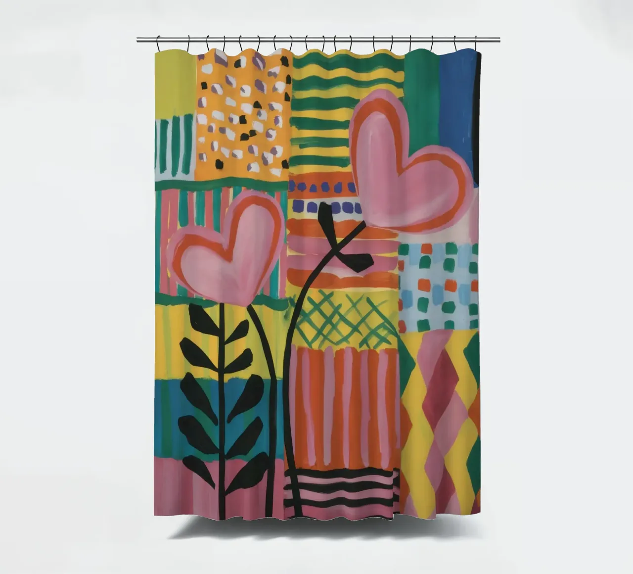 Patchwork der Liebe Duschvorhang von Thistle Bloom