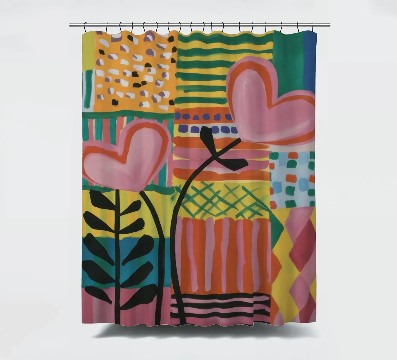 Patchwork der Liebe Duschvorhang von Thistle Bloom